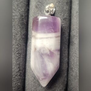 Purple and White Amethyst Pendant Necklace